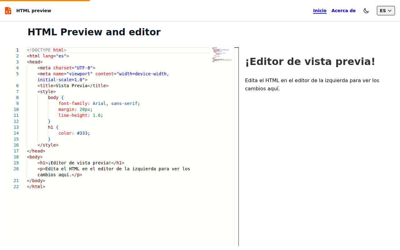 HTML Preview Editor
